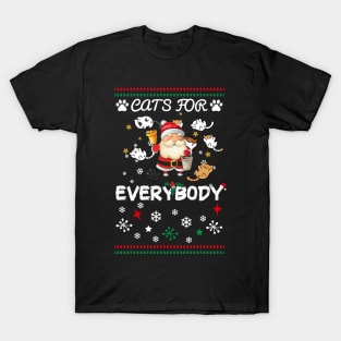 Cats For Everybody Funny Cats Christmas T-Shirt